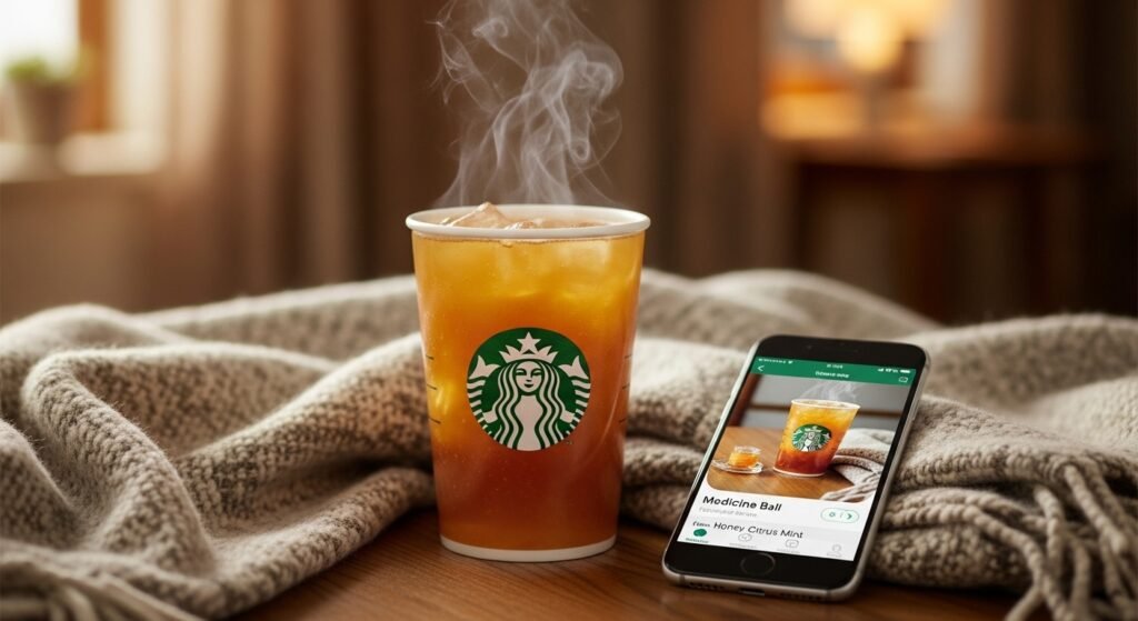 how to order medicine ball on starbucks app