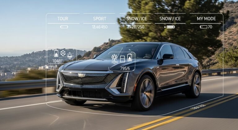 do the driving modes in cadillac lyriq offer different ranges or battery usages?
