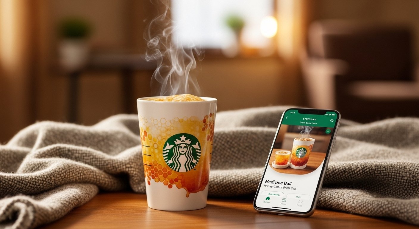 how to order medicine ball on starbucks app