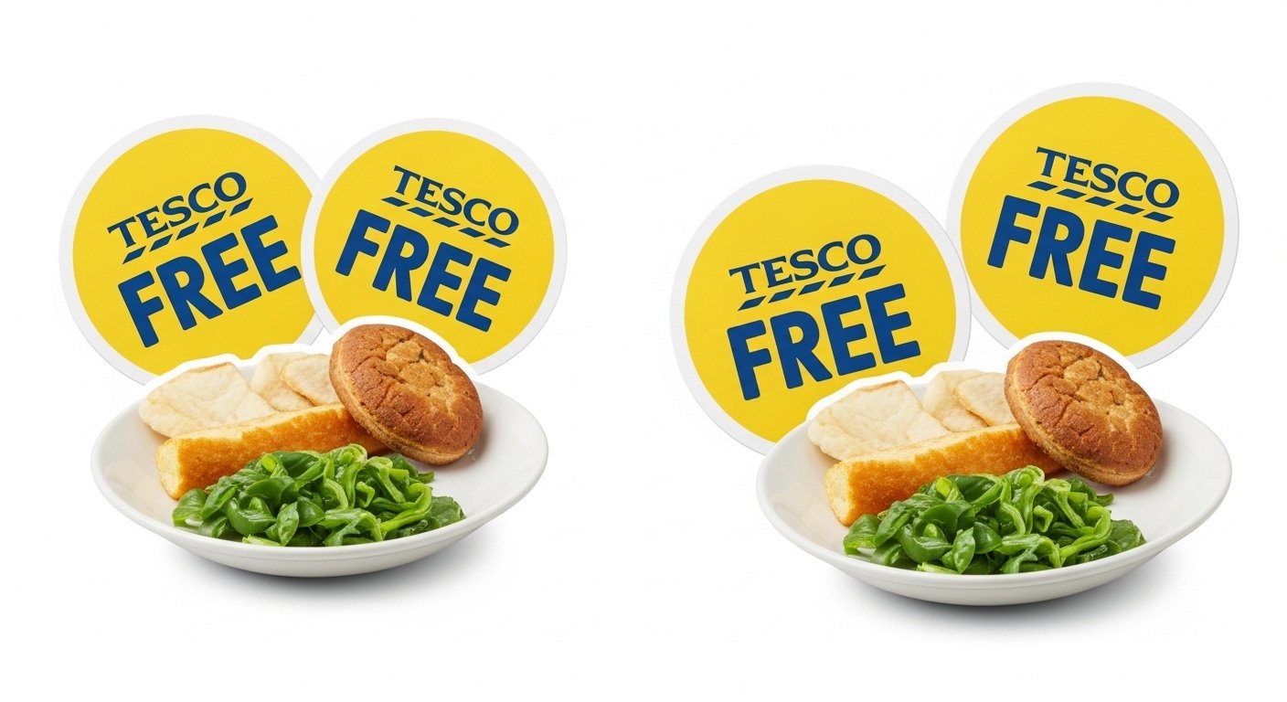 tesco free food yellow stickers