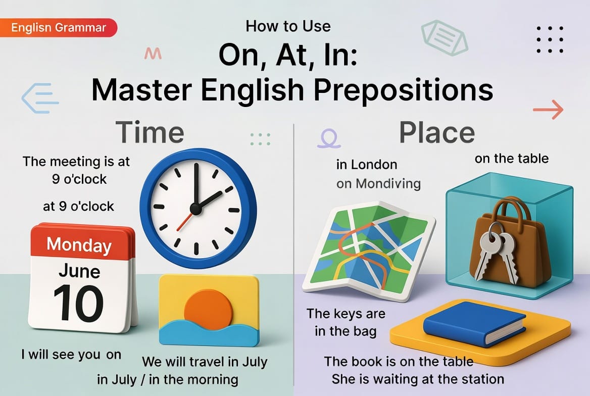 How to Use On, At, and In Correctly in English
