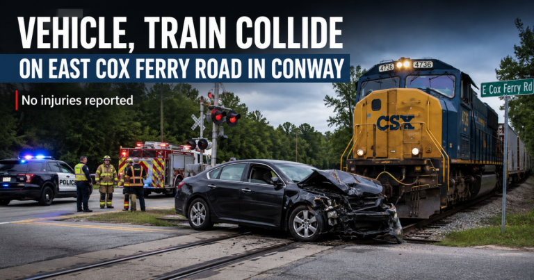 East Cox Ferry Road train collision